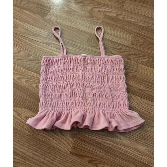 H&M SMOCKED TERRY CAMISOLE TOP Size Medium - Picture 5 of 6